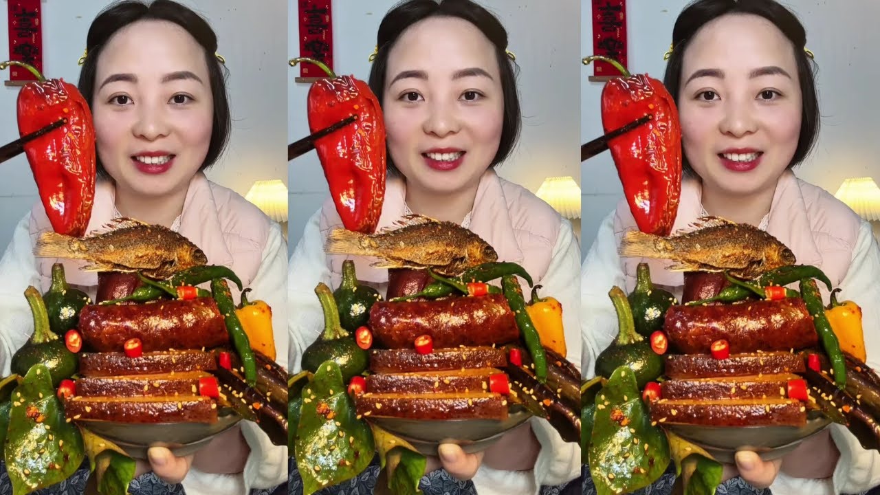 Eating Show: Braised Pork with Sausages | Rural Home Cooking