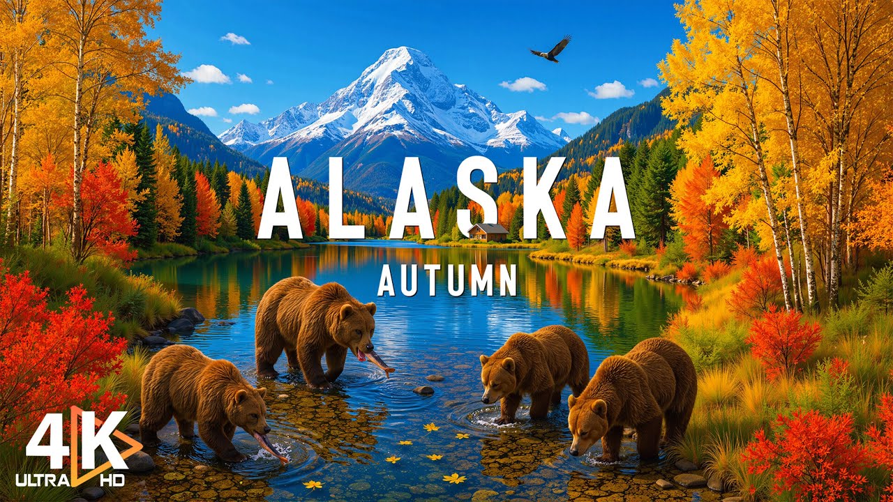 Autumn in Alaska 4K 🍂 Denali Peaks, Boreal Forests, Glacial Rivers in Arctic Fall Magic