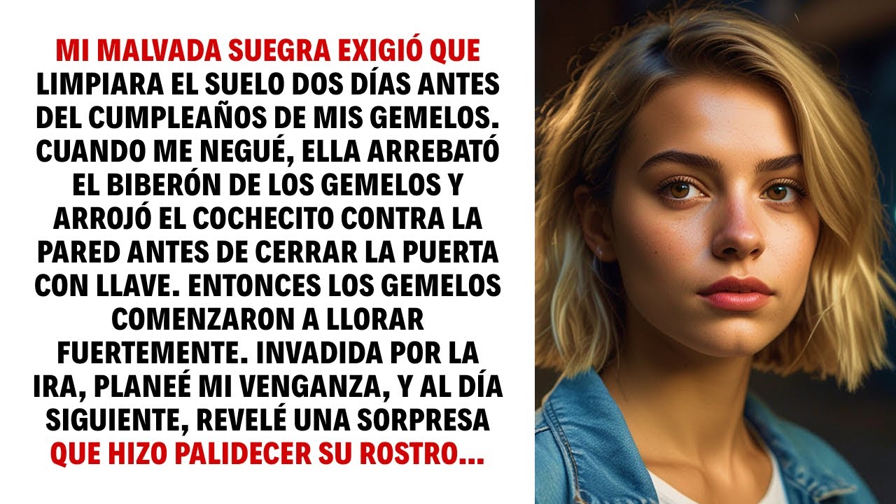 MI MALVADA SUEGRA EXIGIÓ QUE LIMPIARA EL SUELO DOS DÍAS ANTES DEL CUMPLEAÑOS DE MIS GEMELOS. CUANDO…