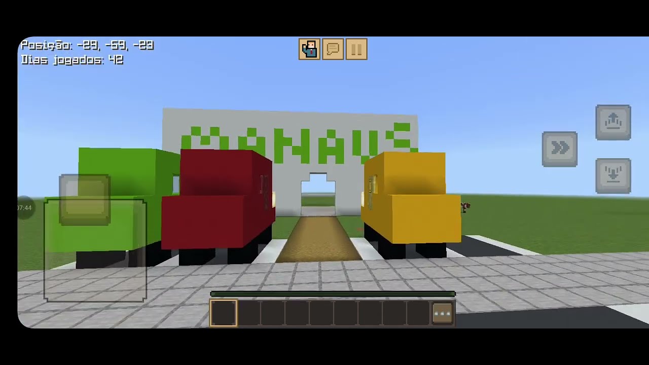 Eu fazendo a minha cidade no minecraft juntos com meu primo piter alex