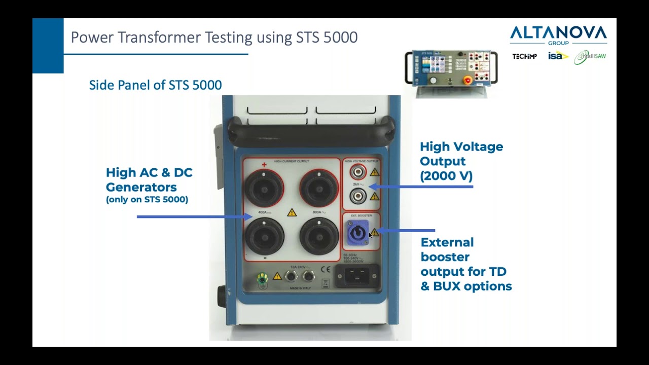 Power Transformer testing with STS 5000 - Altanova Webinar