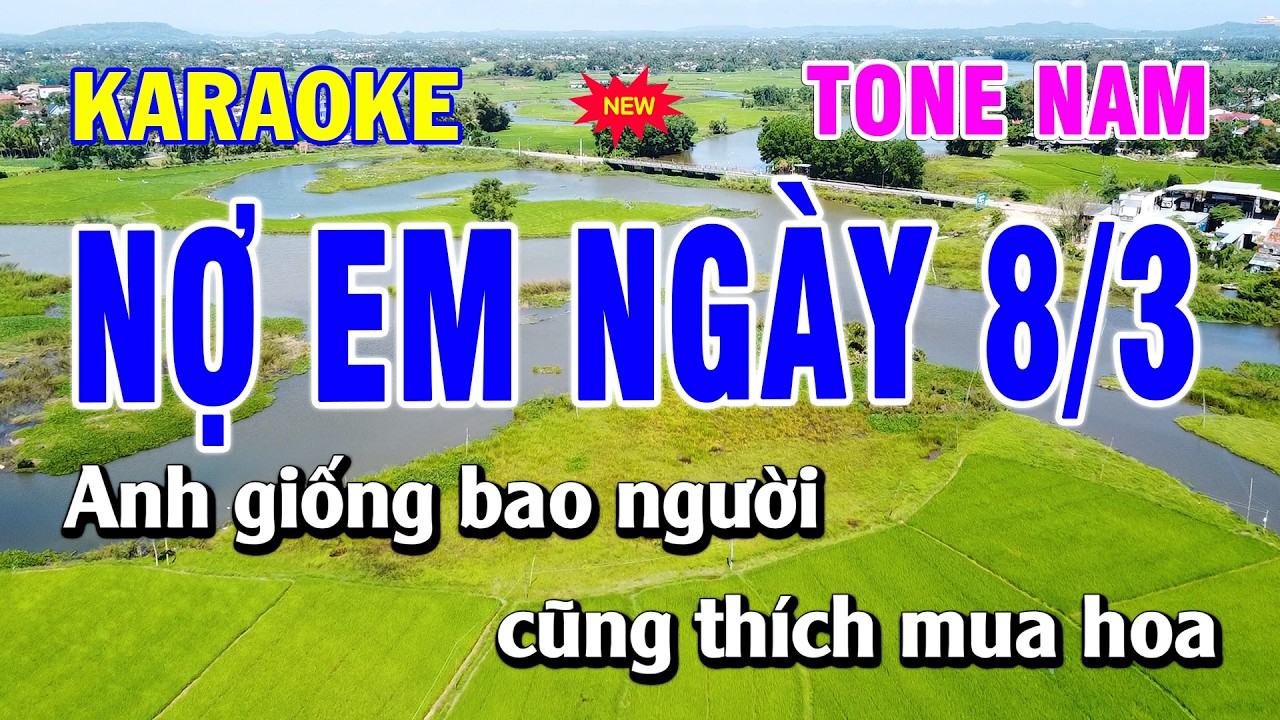 🎤 Nợ Em Ngày 8/3  - Karaoke Tone Nam | Beat Hay