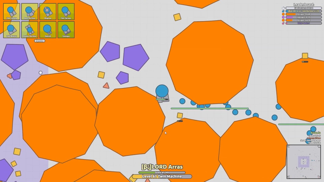 ARRAS.IO I FOUND A LOT OF DECAGON! - TESTING MODE - KITTY SERVER