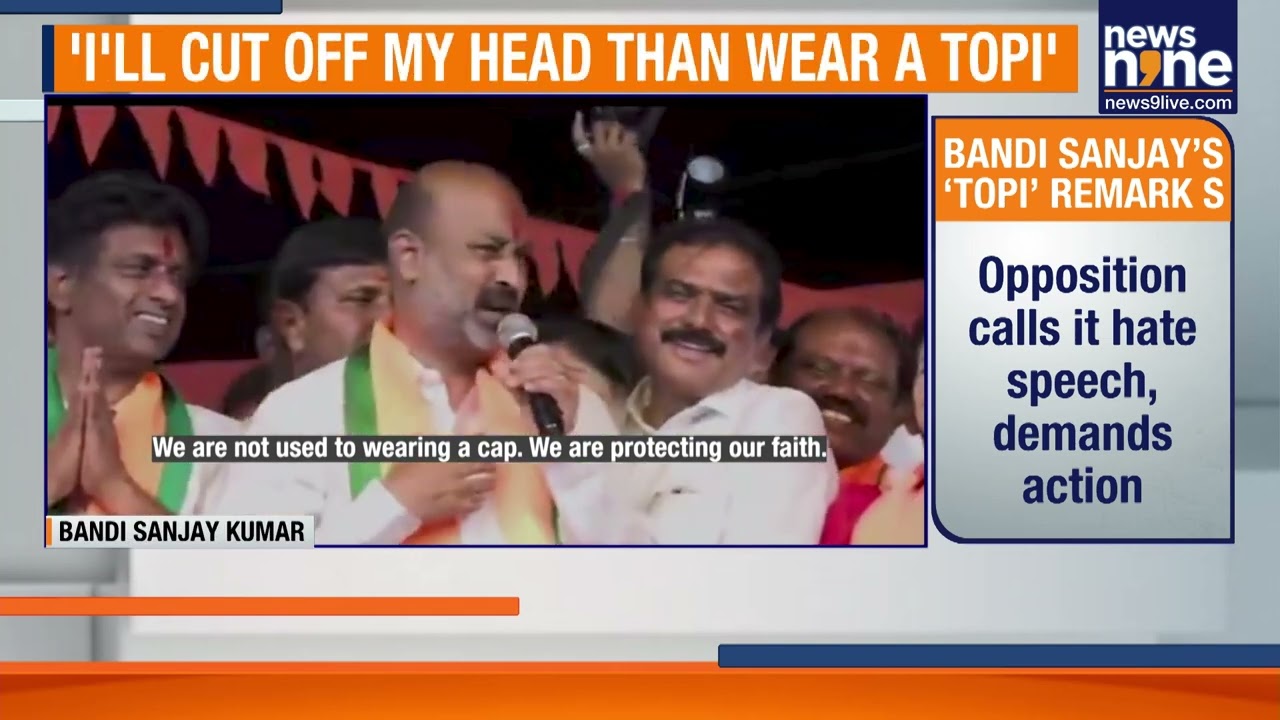Bandi Sanjay Kumar Sparks Controversy With &lsquo;Topi&rsquo; Remark In Telangana Rally | News9