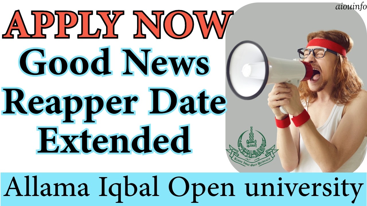 AIOU Reappear Admission 2026: Last Chance to Apply Online! | AIOU INFO