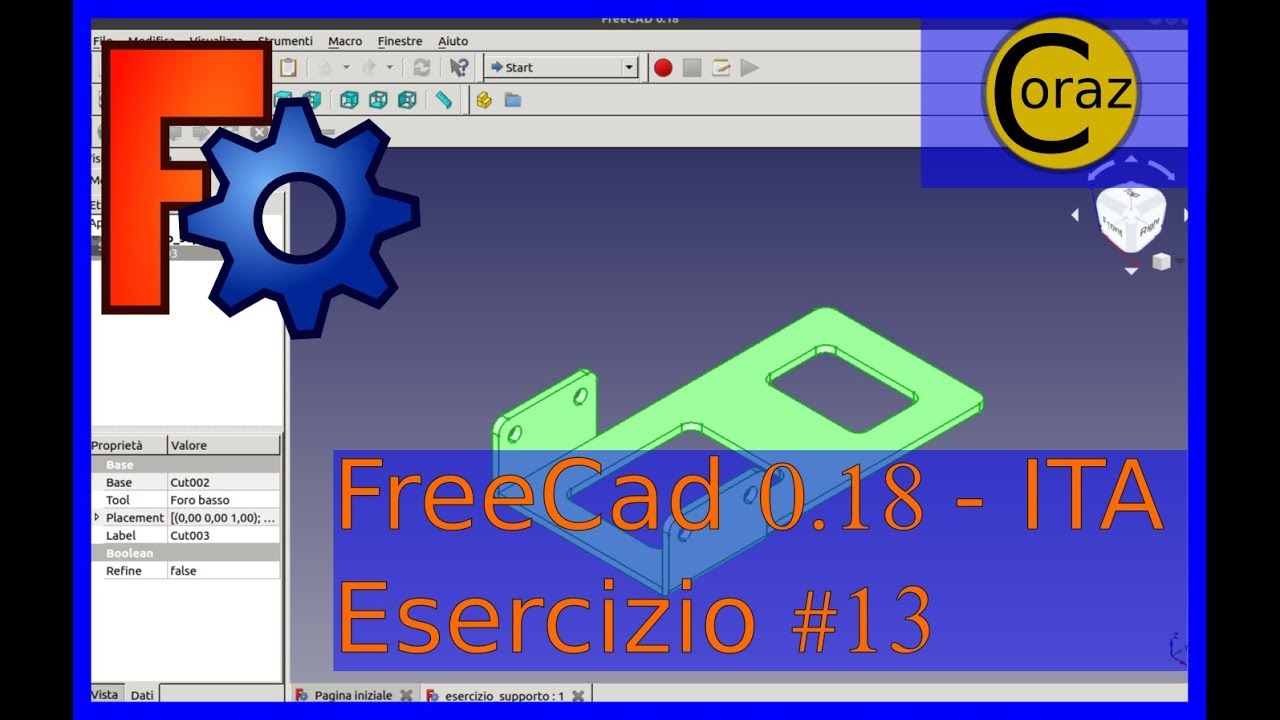 FreeCad 0.18 ITA - Tutorial #14 – Esercizio puntata 13