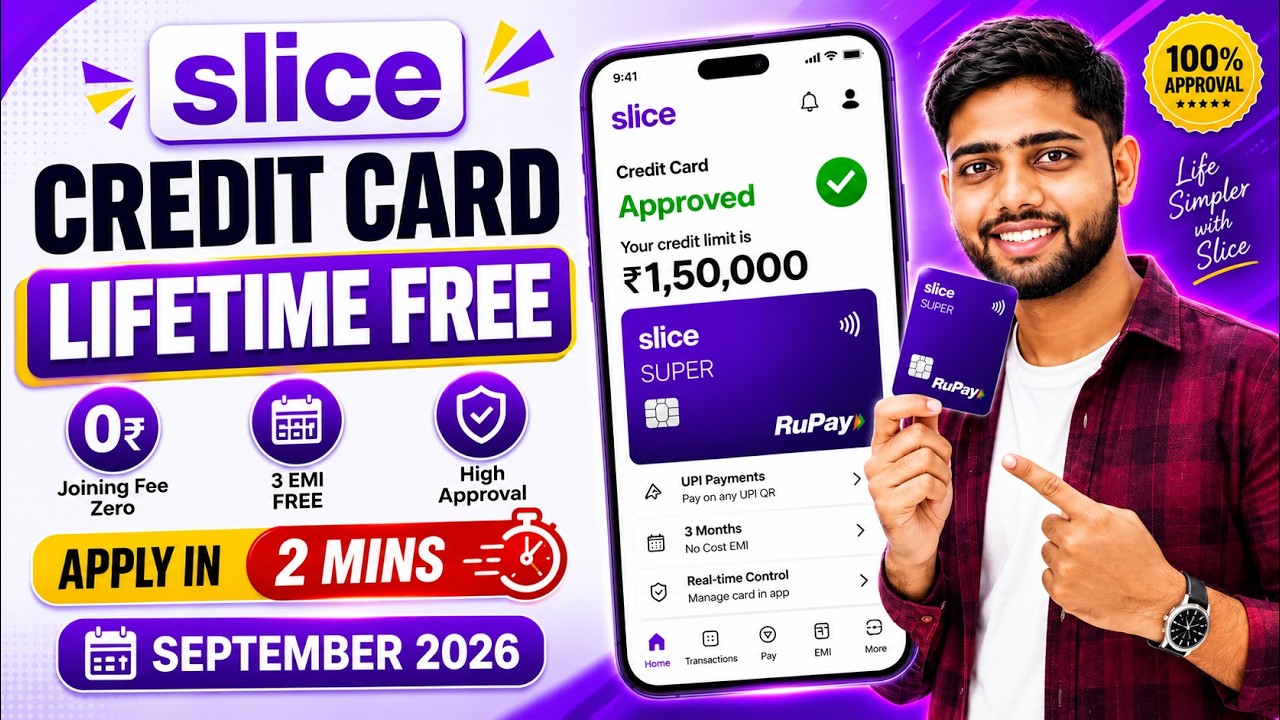 Slice Credit Card Apply || Slice rupay Credit Card Apply || Slice lifetime free Credit Card Apply