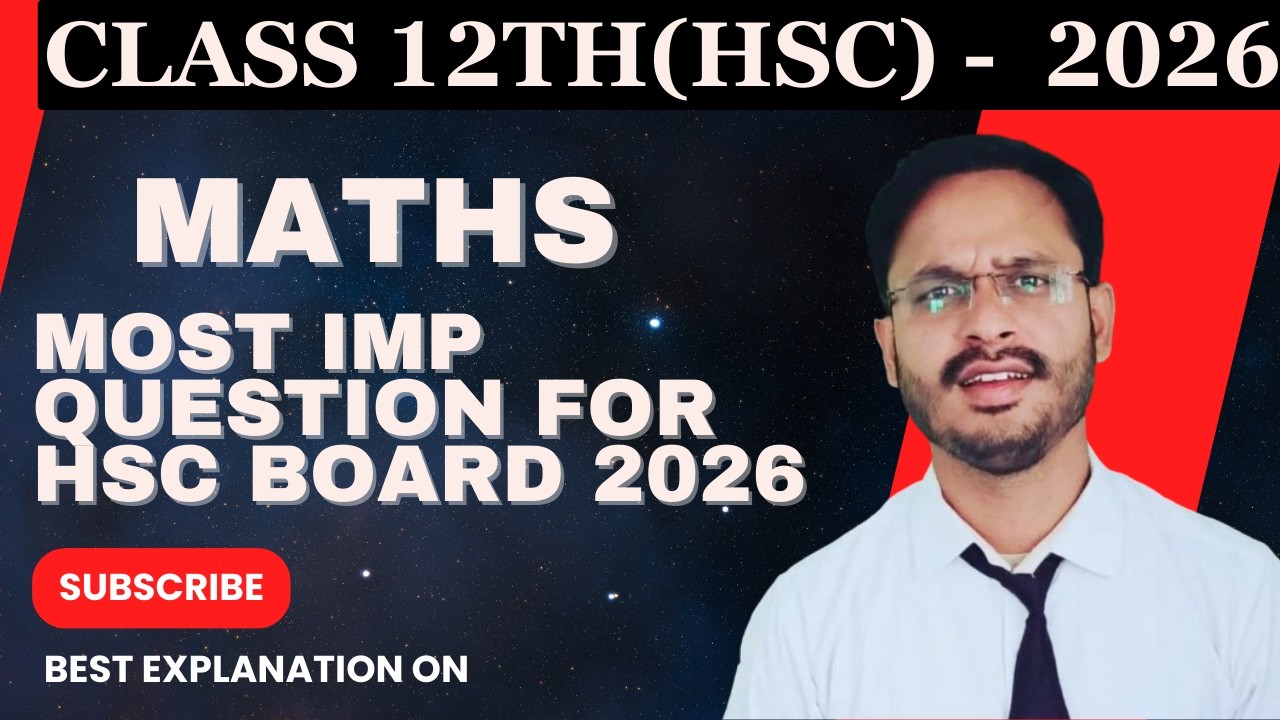 12TH STD  | MATHS  | ALL IMPORTANT QUESTIONS PREPARATION | 20 MARKS  |  LECT no:1 2026