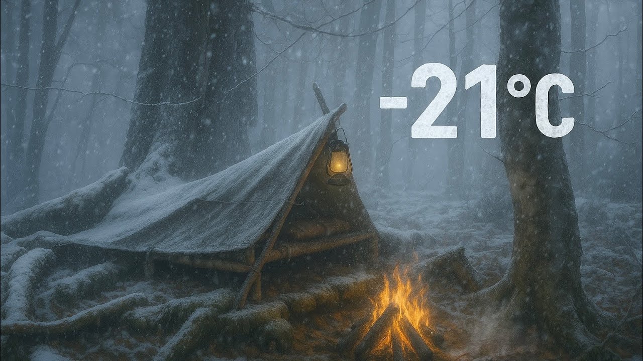 Lost in the Wilderness - How to NOT Freeze to Death! Winter Survival & Bushcraft (No Tent or Bag)
