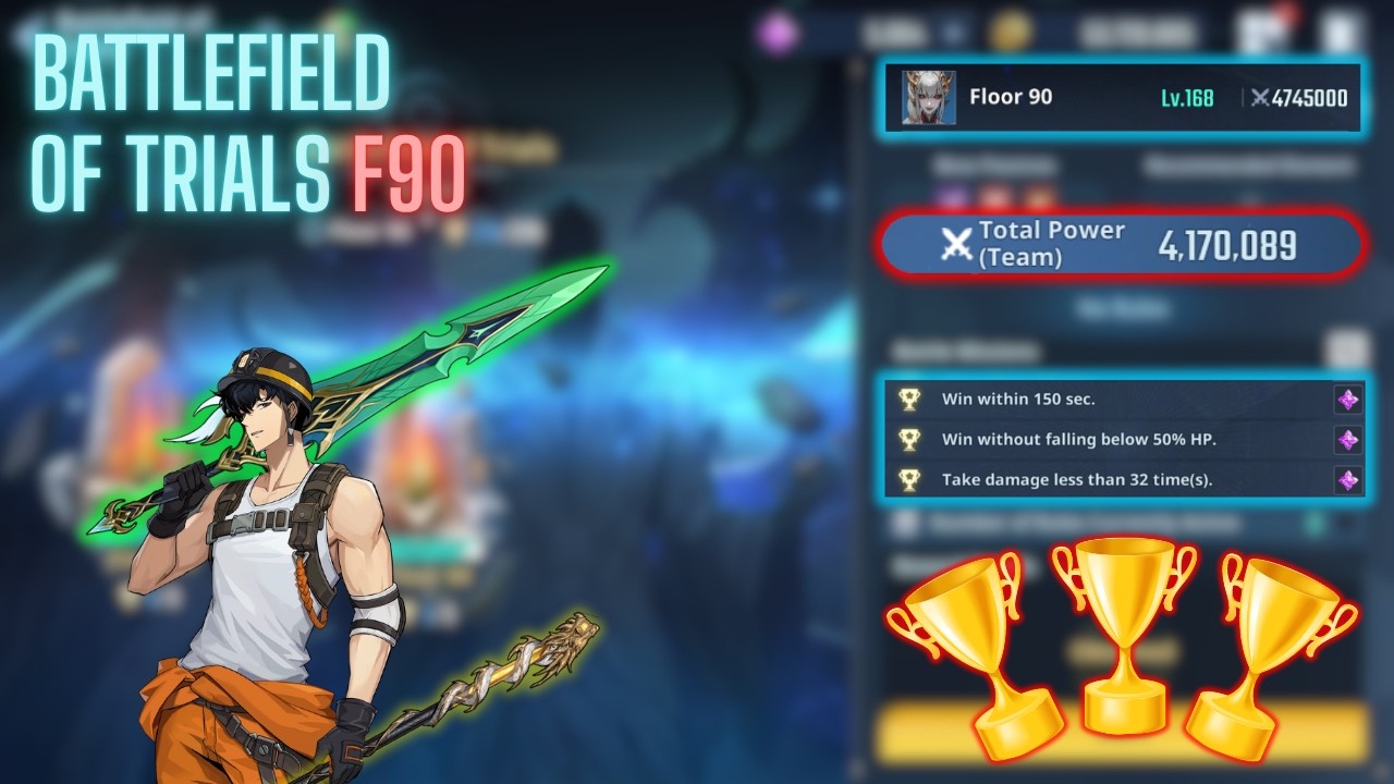 575K TP GAP | 3🏆| Battlefield of Trials - Floor 90 | SJW | SL: Arise