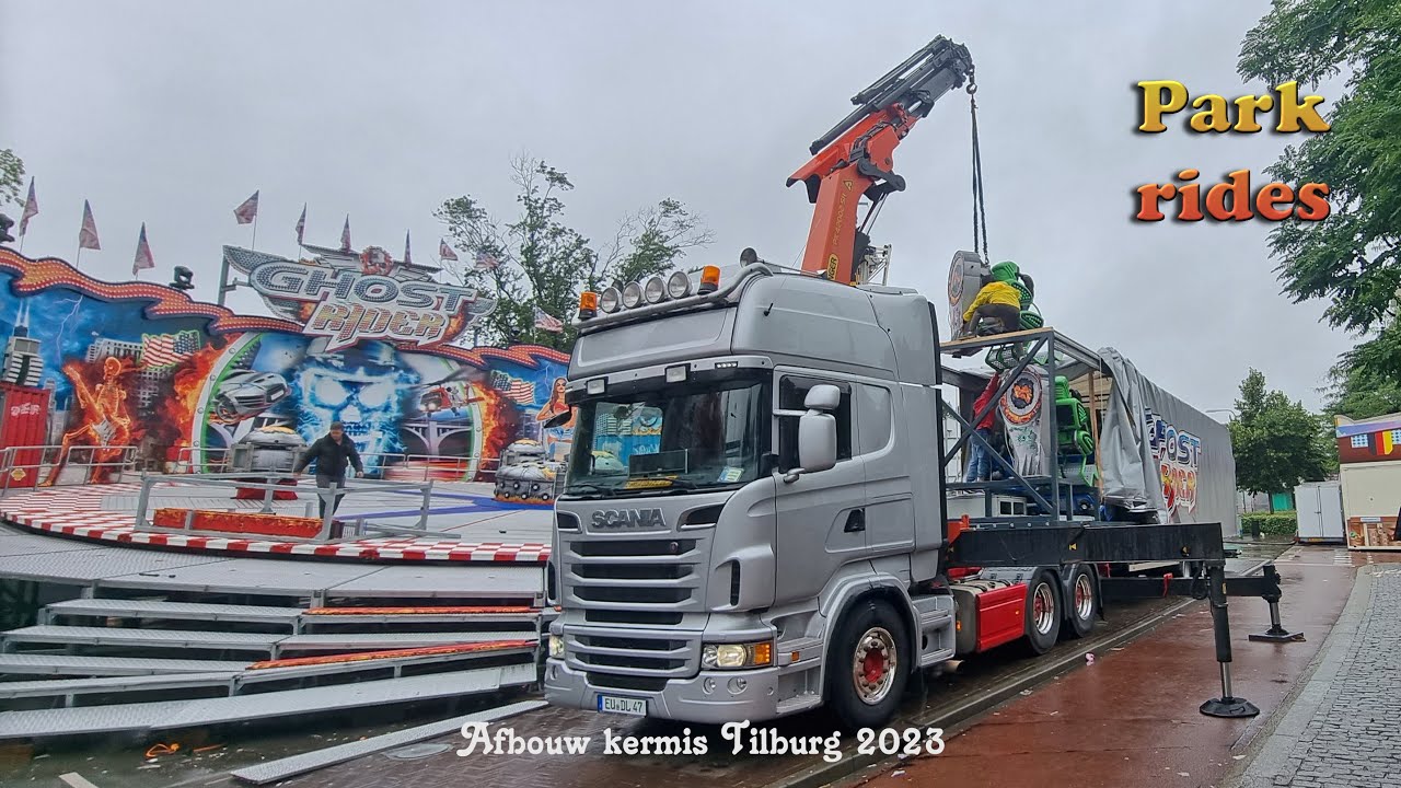 Kermis Tilburg Afbouw en transporten Deel 1