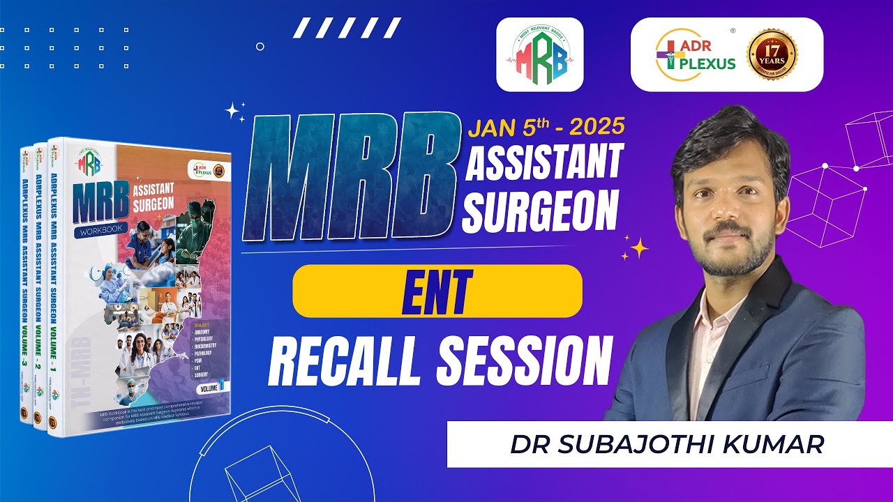 MRB ASSISTANT SURGEON   JAN 5 2025 ENT RECALL by Dr SUBAJOTHI KUMAR