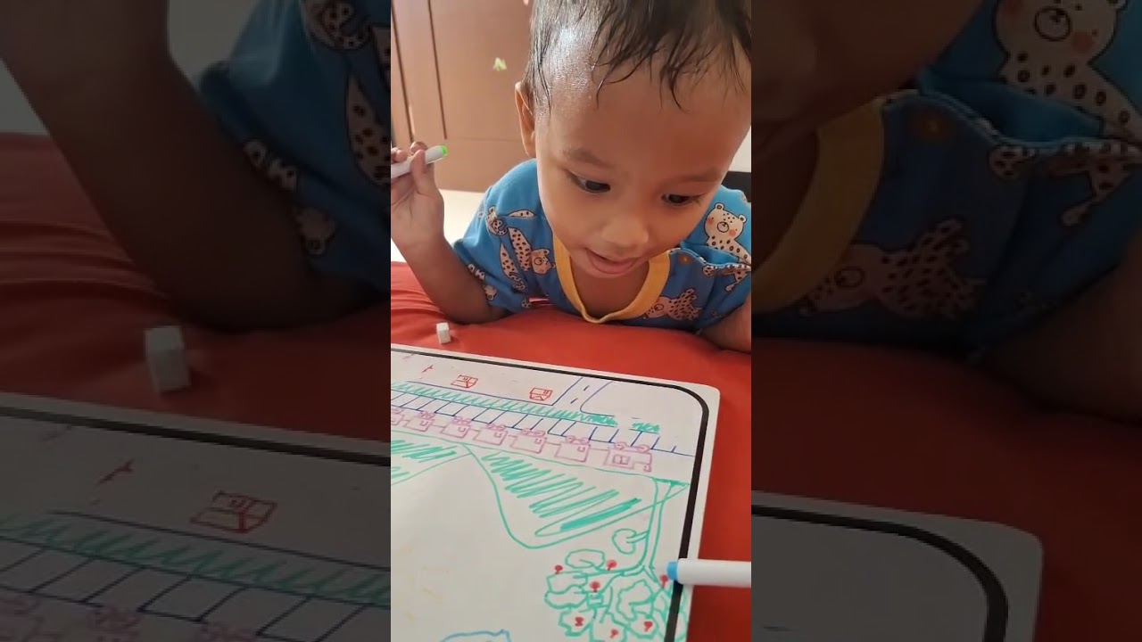 Adek pandai gambar pemandangan