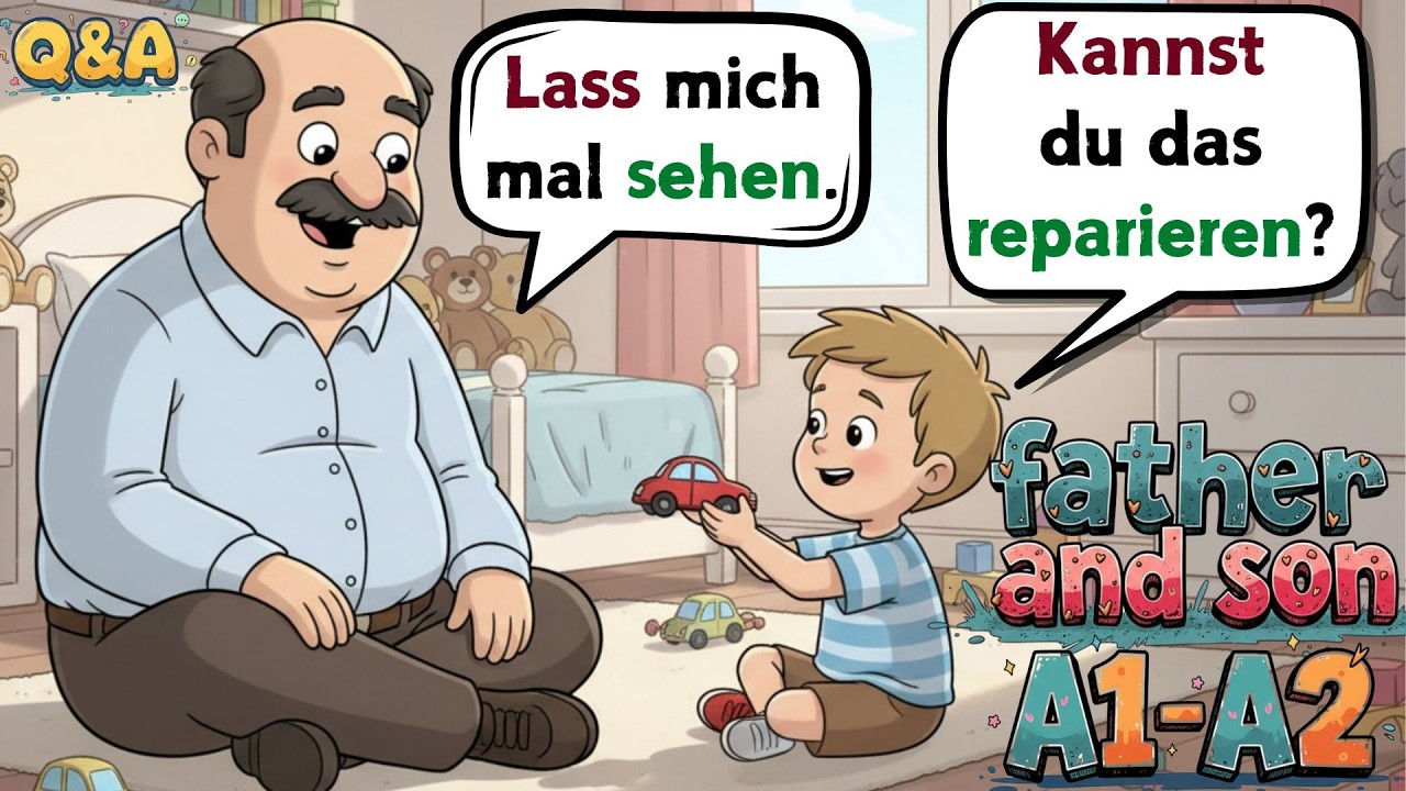 Easy German Phrases 💡 Father and Son Q&A for Beginners