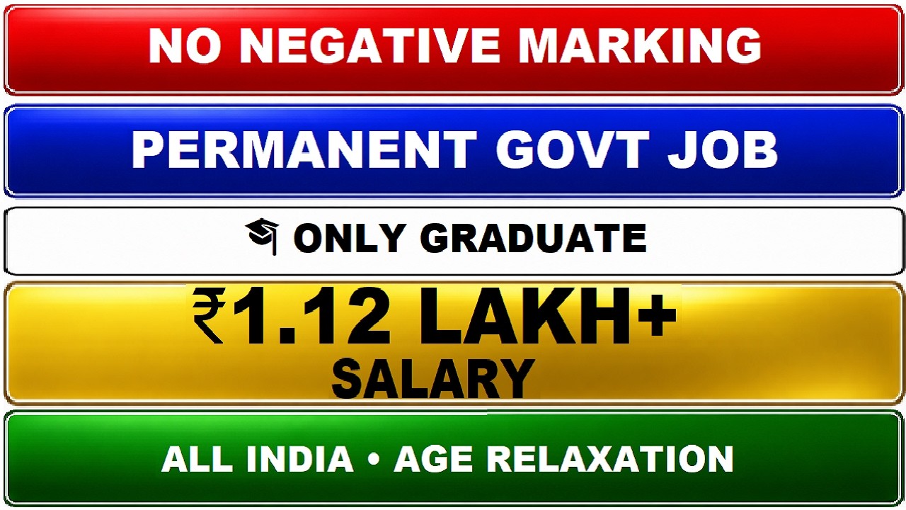 💰 ₹1.12 Lakh Salary | Permanent Govt Job 🔥 Graduate Male Female Apply |