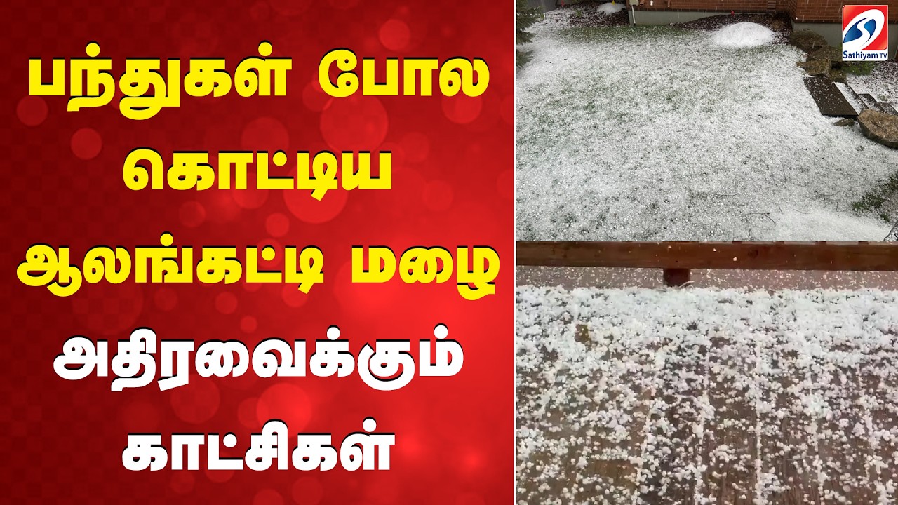 பந்துகள் போல கொட்டிய ஆலங்கட்டி மழை - அதிரவைக்கும் காட்சிகள்