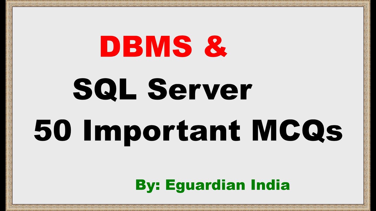 Вопросы и ответы MCQ по SQL Server | 50 важных объективных вопросов