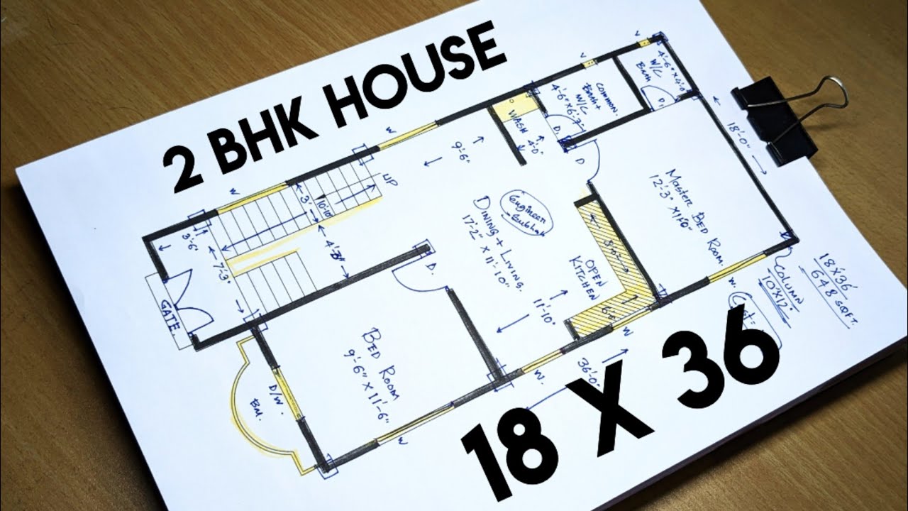 18 x 36 small 2bhk house plan in india II 18 x 36 accha ghar ka naksha II 2 bed rooms home design