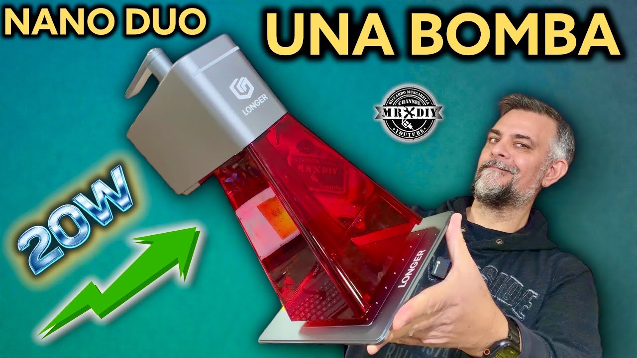 Incisore laser 20W così piccolo? Il Longer Nano Duo è una BOMBA. Portatile a fibra. Metallo legno IR