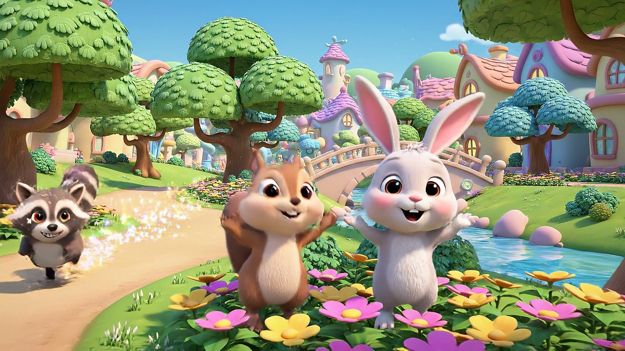 El bebé mapache corretea Corre Corre Corre | Canción Infantil de Animales y Acción