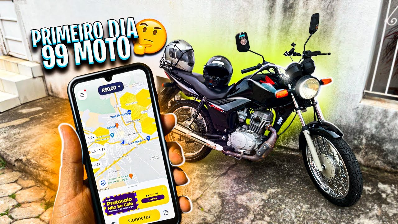 PRIMEIRO DIA TRABALHANDO COM MOTO NOS APLICATIVOS | 99 moto 🟢