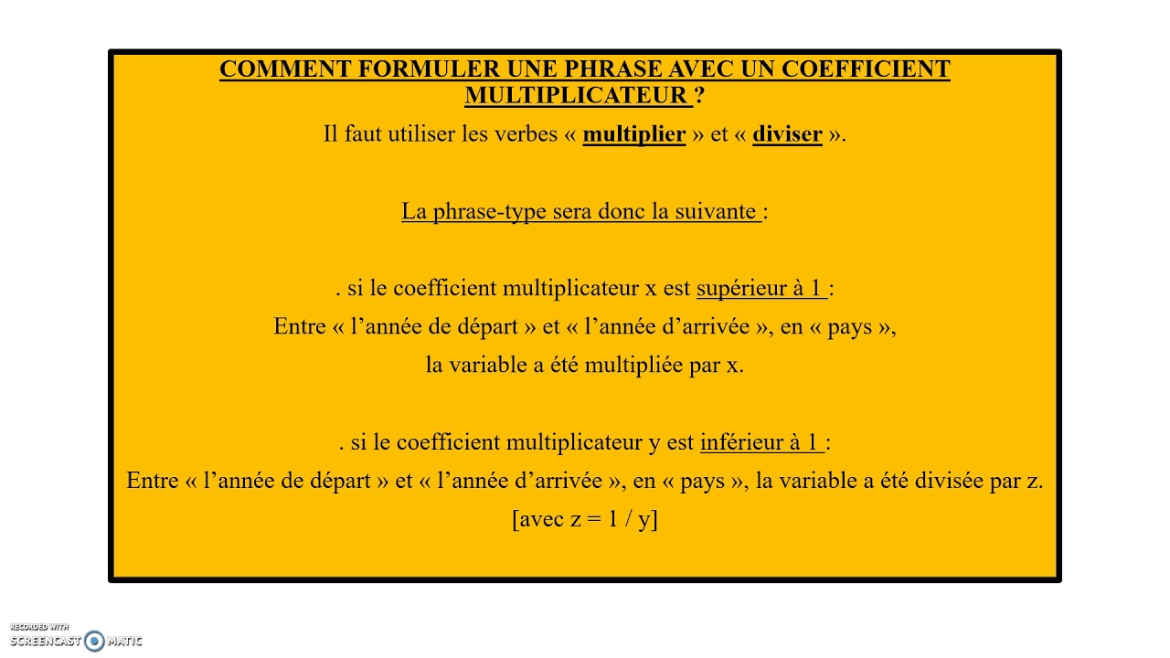 Vid&eacute;o de pr&eacute;sentation des coefficients multiplicateurs