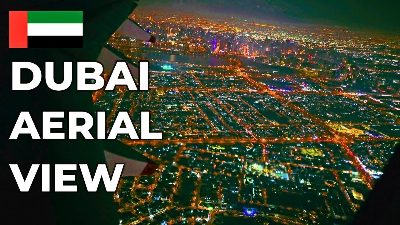 DUBAI AERIAL WINDOW VIEW AT NIGHT | SINGAPORE AIRLINES TAKE OFF FROM DUBAI AIRPORT