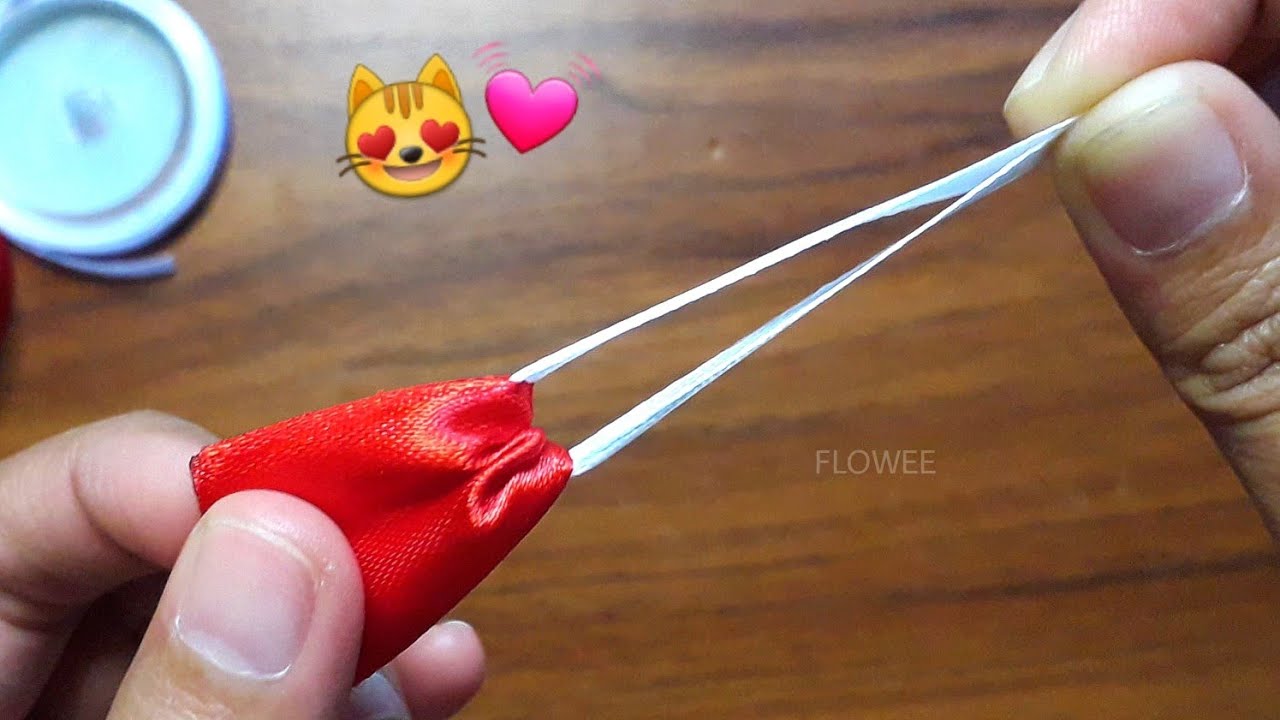 💯% Cute flower making - Amazing ribbon flower craft ideas /Diy ribbon flower work