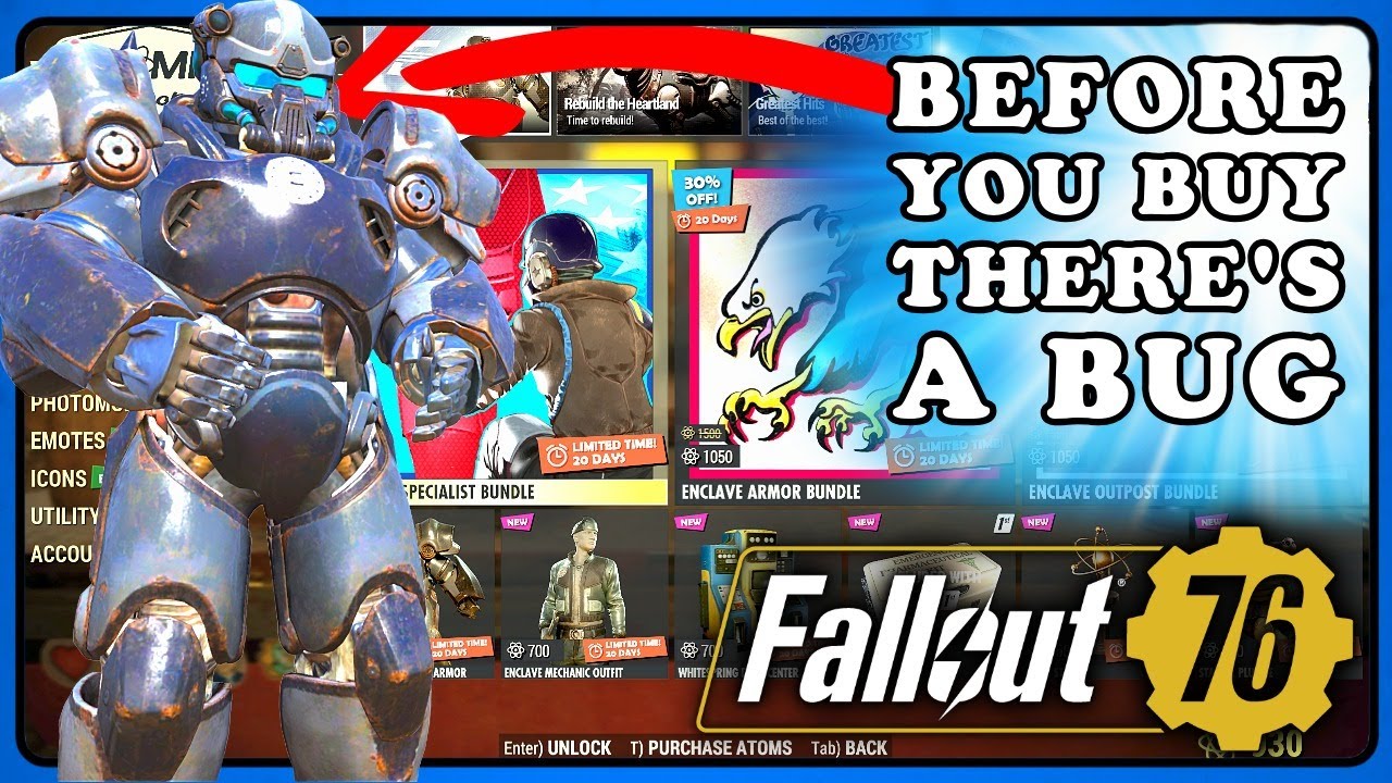 Fallout 76: Enclave Specialist Bundle in game Review. Atomic Shop Update: 09 September 2025