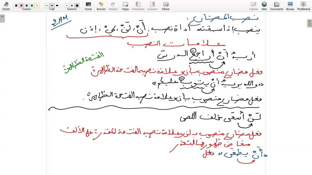 نصب المضارع ثانية متوسط