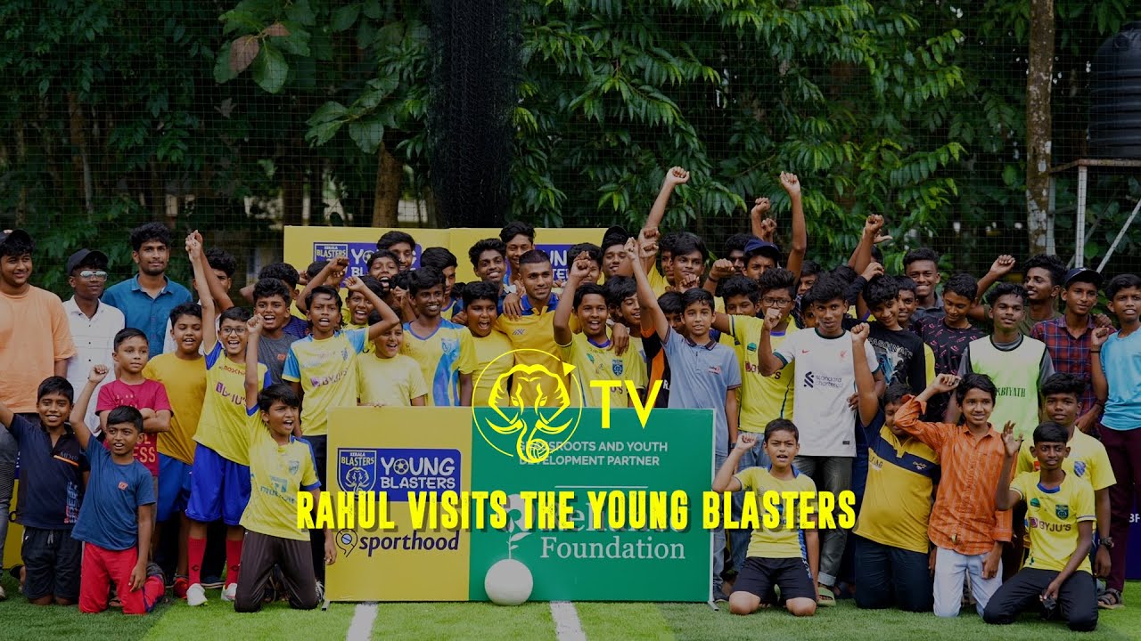 Rahul KP visits the Young Blasters Sporthood Academy | Kerala Blasters