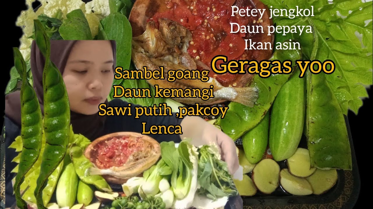 MUKBANG,LALABAN MENTAH TANPA NASI,SAMBEL+IKAN ASIN(salted fish)#asmrindonesia#kehidupandidesa