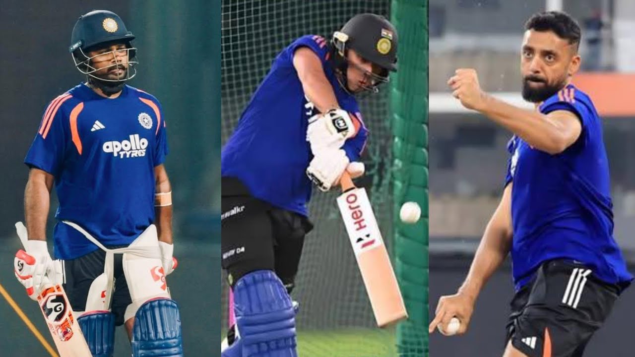 Sanju Samson, Shivam Dubey, Varun chakaravarthy Bowling & Batting Practice For 1st Super 8 match 