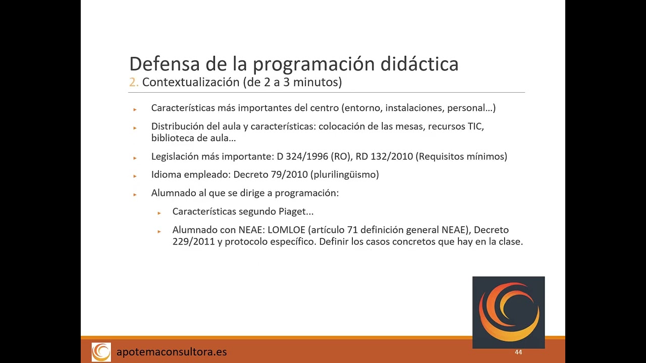 ¿Quieres saber como preparar la defensa de la programación didáctica para las opos de Galicia?