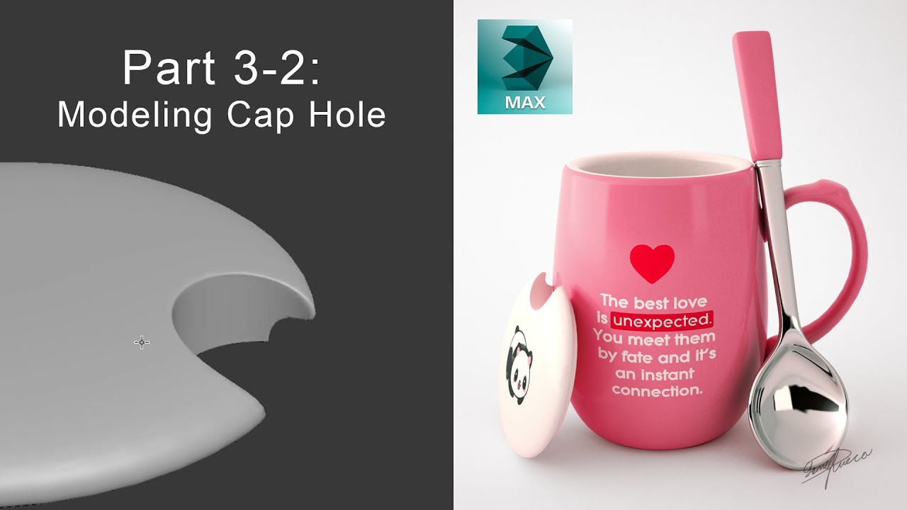 3d Modeling Mug | Part 3-2 | Modeling Cap Hole | 3ds max for Beginner | English