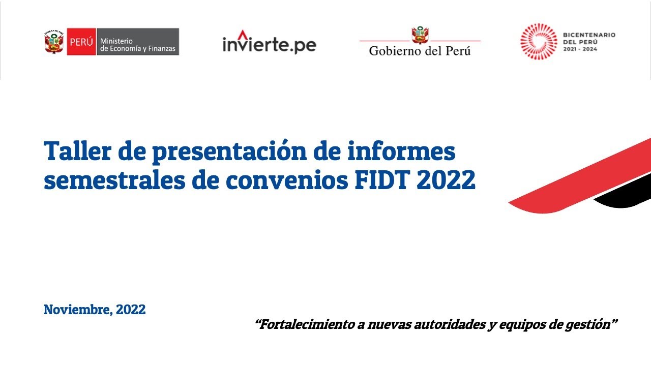 Taller de presentación de informes semestrales de convenios FIDT 2022