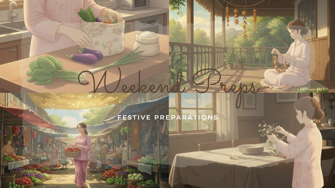 Grocery Shopping & Home Decorating | Cozy Ghibli-Style Silent Vlog
