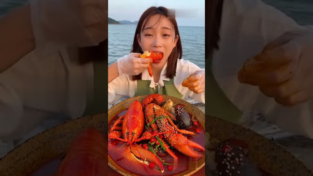 ASMR Spicy Seafood 🌶🔥 Beautiful Lady Eating BIG Bites | No Talking 
