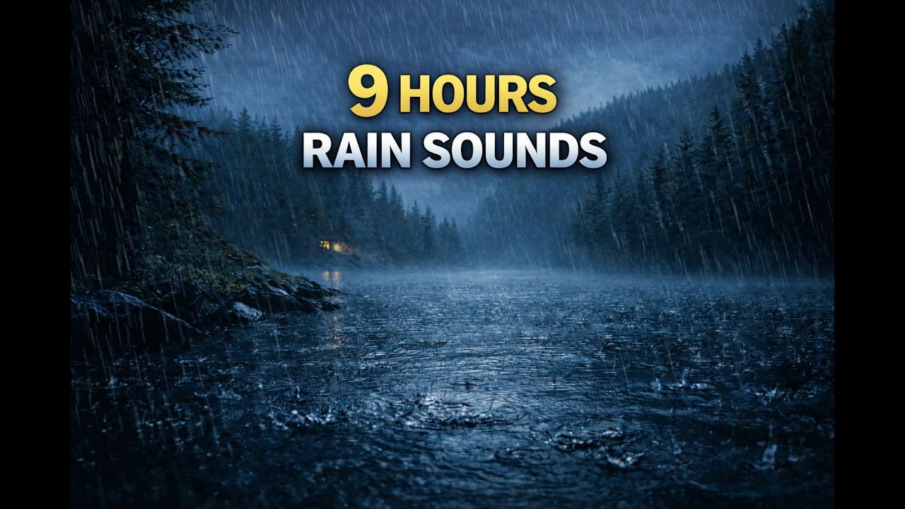 Heavy Rain Sounds for Sleep | 9 Hours Nonstop Rain Sounds Dark Screen