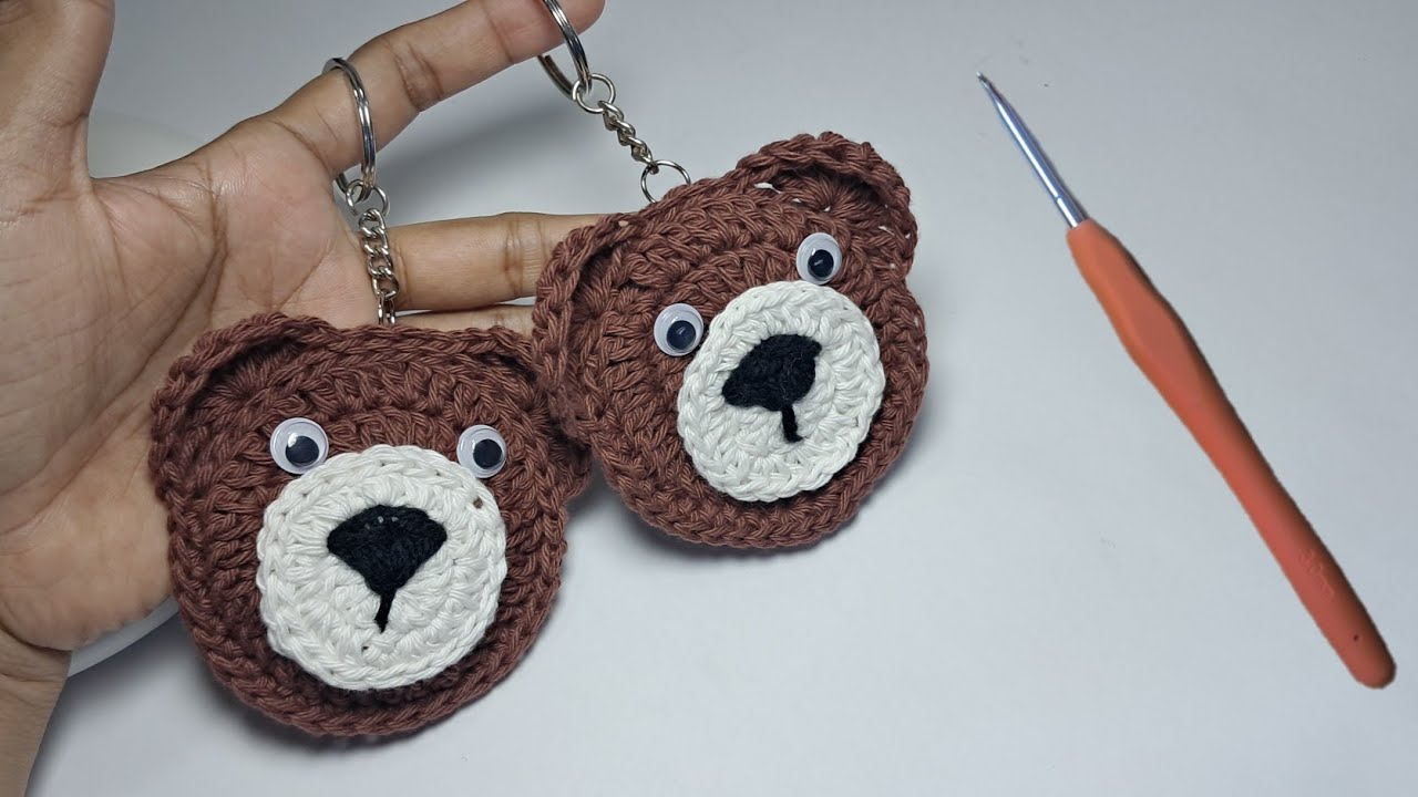 How to crochet bear keychain :easy for beginners