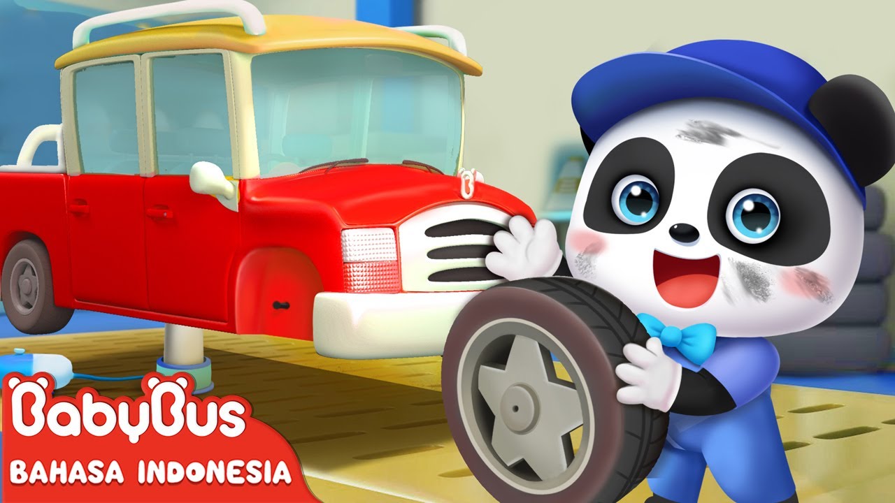 Bayi Panda Menjadi Mekanik Mobil Kecil 🔧⚙️| Lagu Anak-anak | Lagu Lucu | BabyBus Bahasa Indonesia