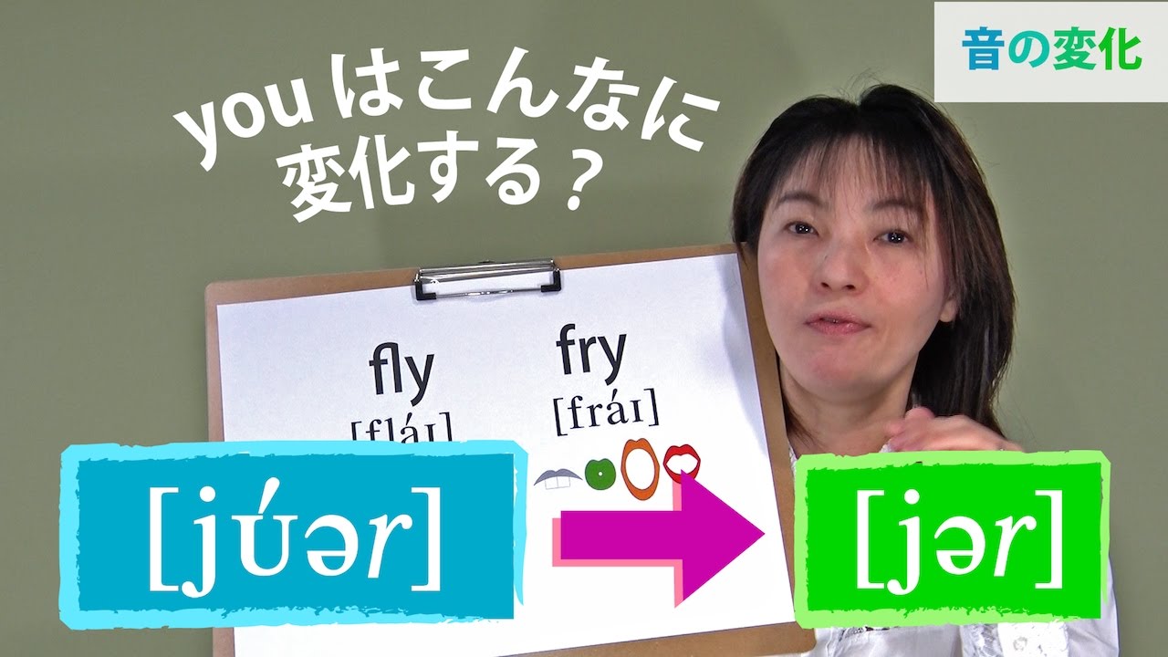 『your』『flyとfry』英語のリスニング｜音声の変化と発音記号と口の形 (No.037)
