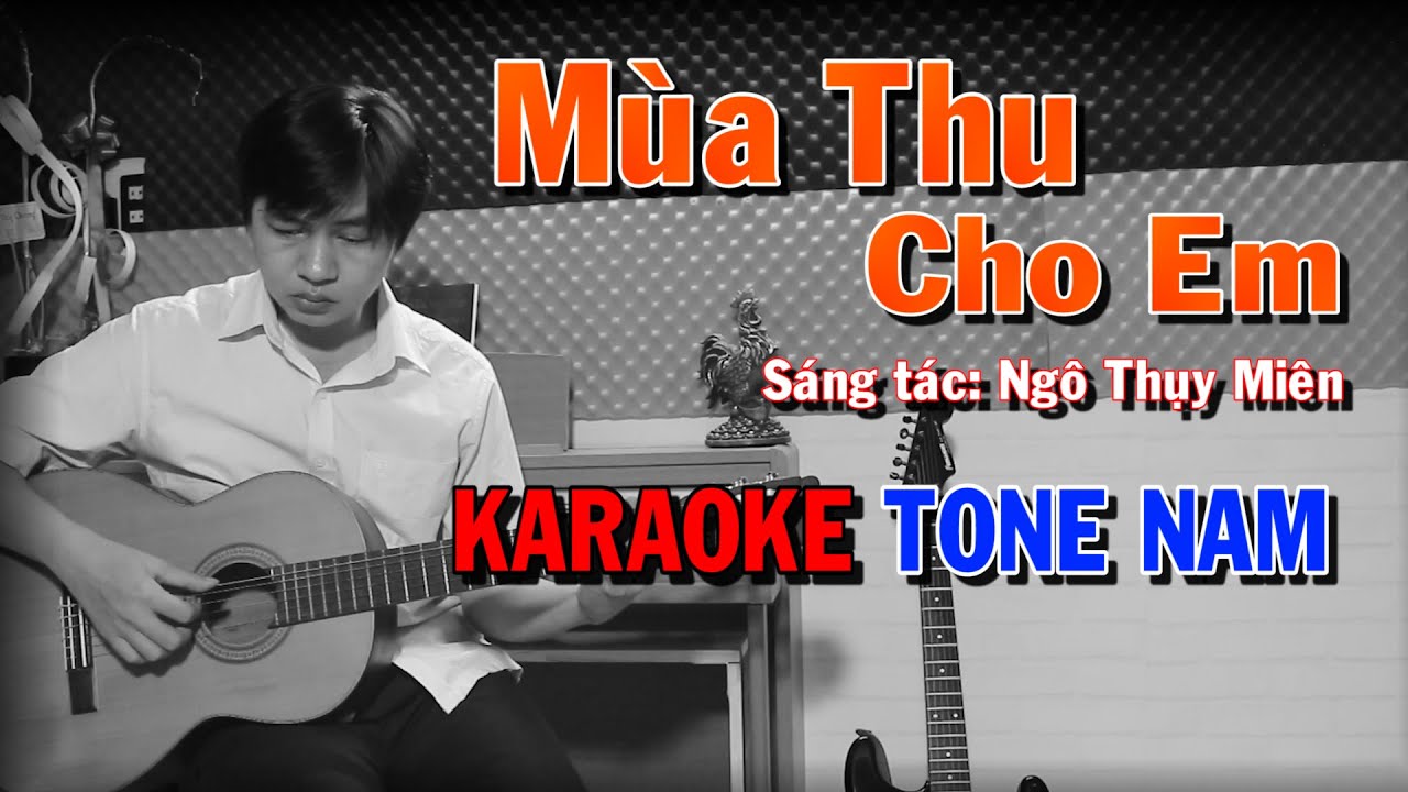 Mùa Thu Cho Em - Tone Nam - Beat Guitar - Karaoke NBC