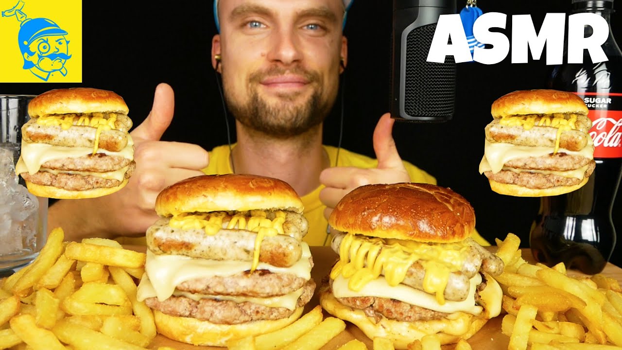 ACMP McDonalds в Китае: двойной бургер из говядины с немецкой колбасой 🇨🇳🇩🇪 - GFASMR