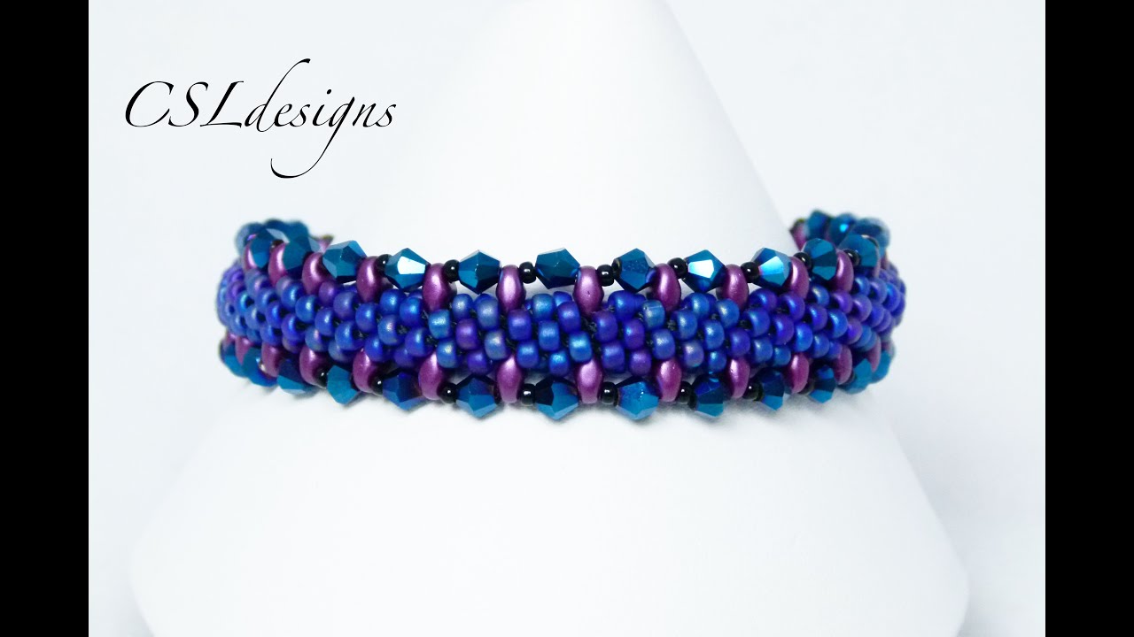 Beaded kumihimo bracelet with SuperDuos