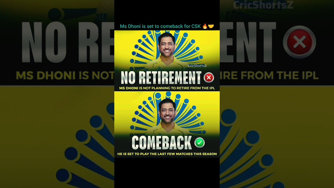 Ms Dhoni is set to comeback for CSK 🔥🤝#msdhoni#csk#ipl2026#cricketshorts#cricketlover