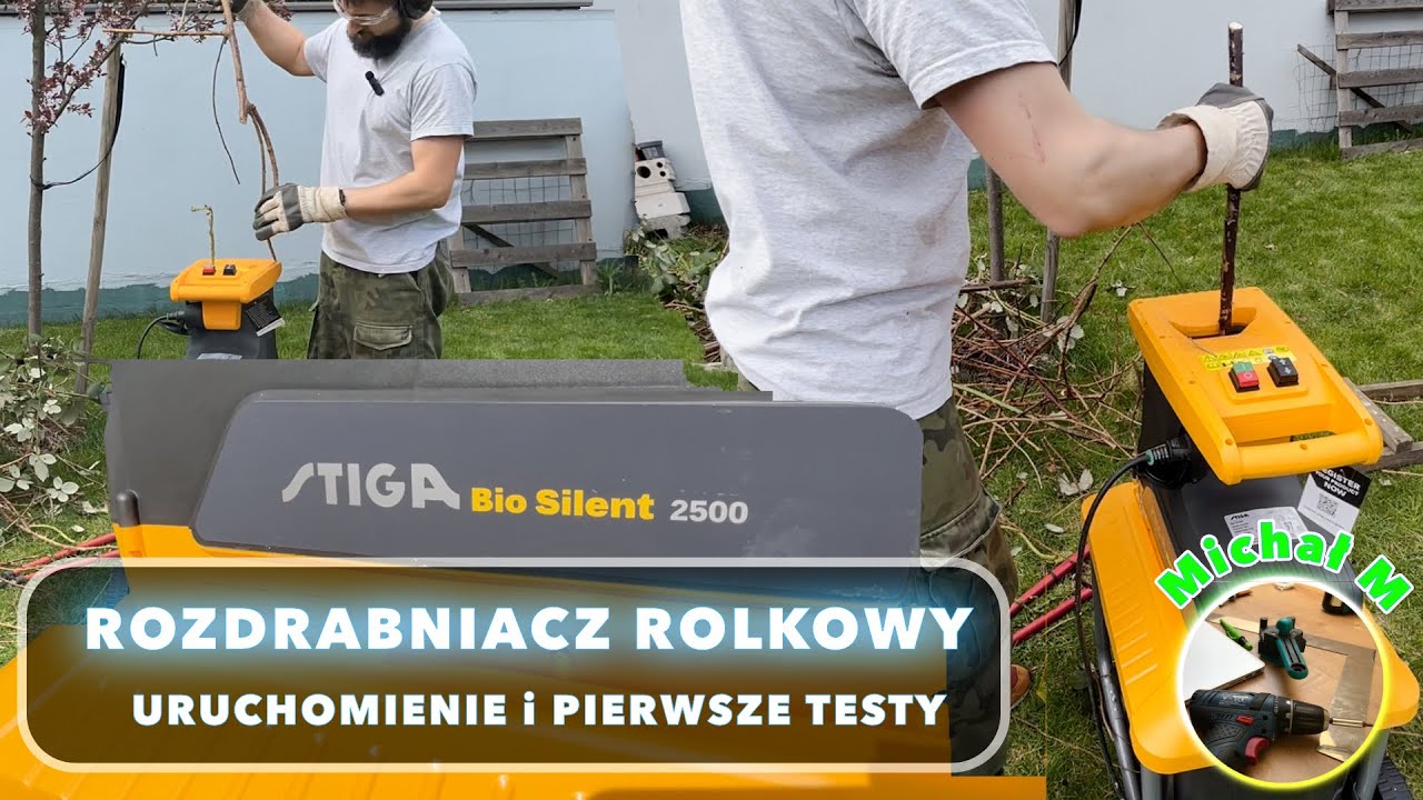 STIGA BIO SILENT 2500 | Rozdrabniacz rolkowy ogrodowy | Uruchomienie i pierwsze testy