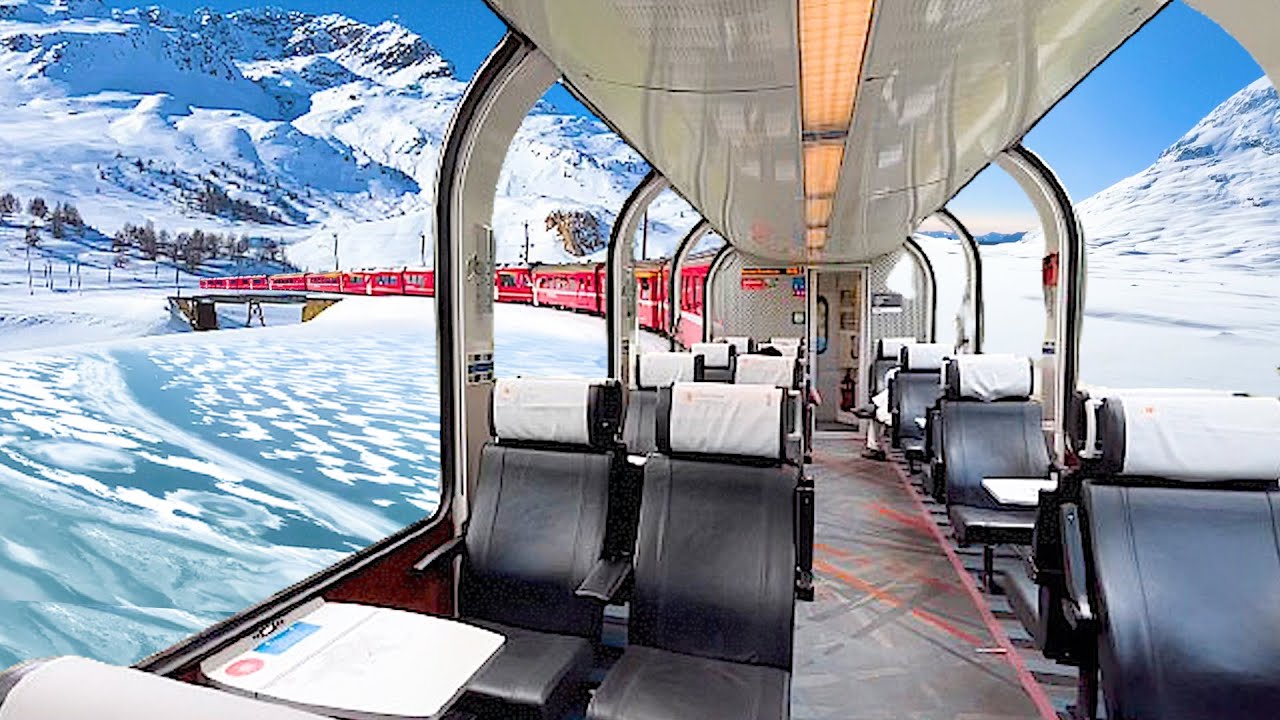 Путешествие по зимней Европе на самом красивом поезде в мире | Bernina Express |Швейцария🇨🇭→Италия🇮🇹