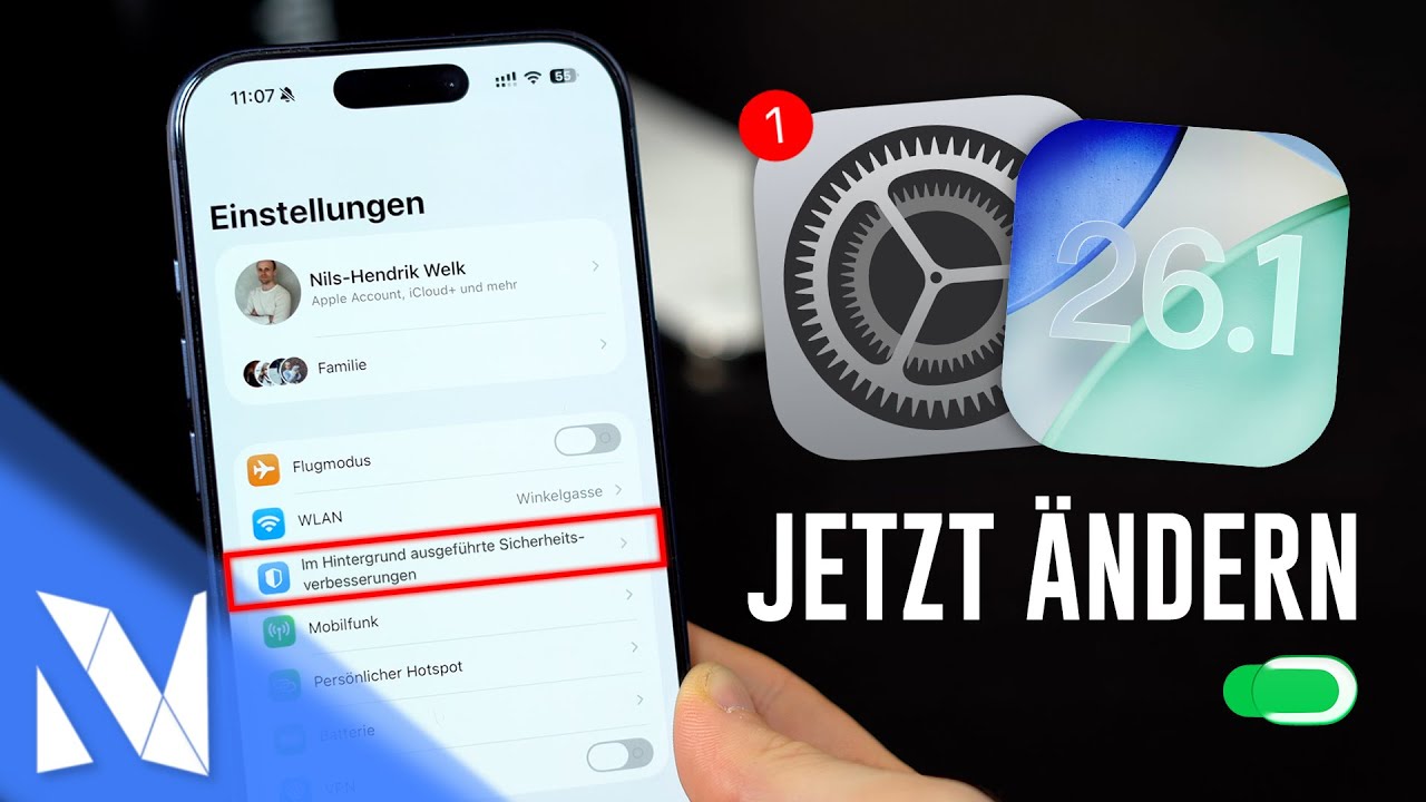 iOS 26.1 Einstellungen, die du JETZT &auml;ndern solltest! | Nils-Hendrik Welk