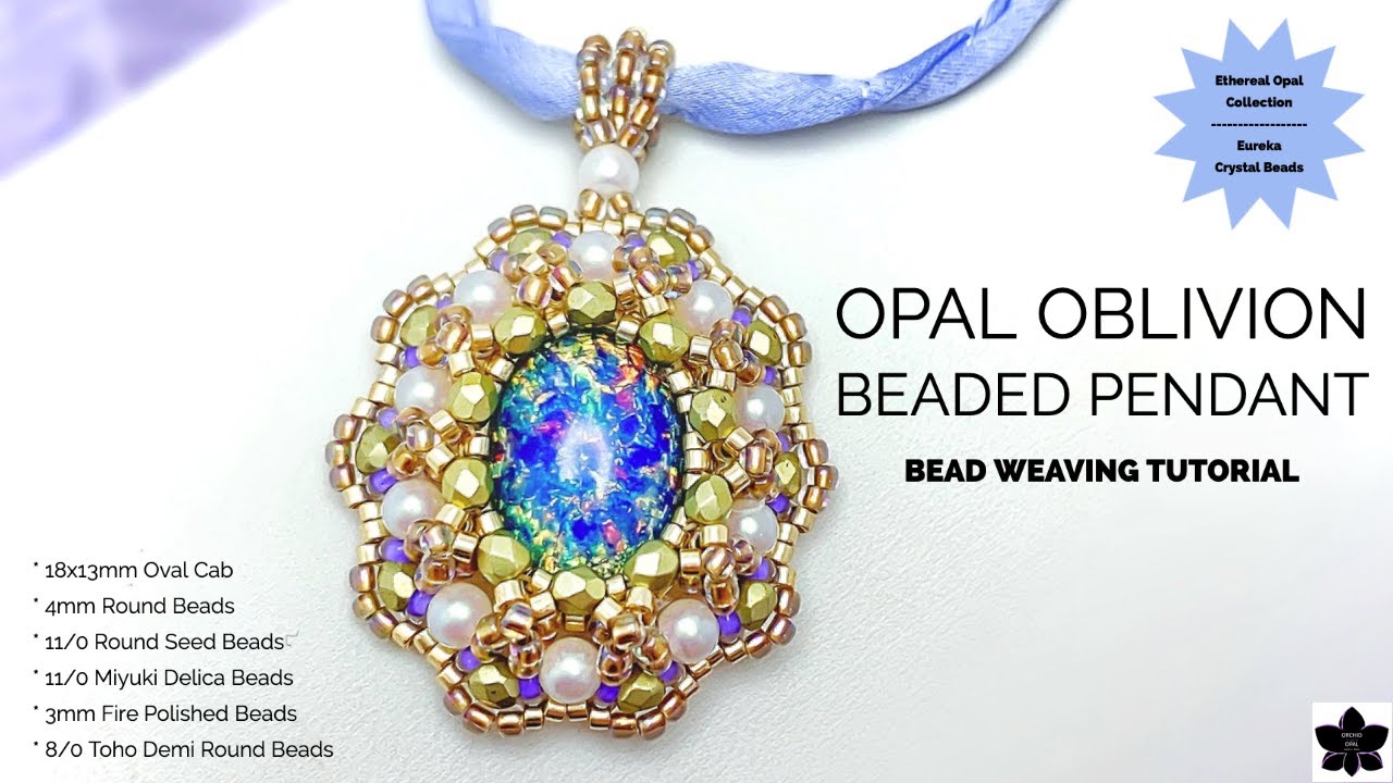 Opal Oblivion Beaded Oval Cabochon Pendant Tutorial